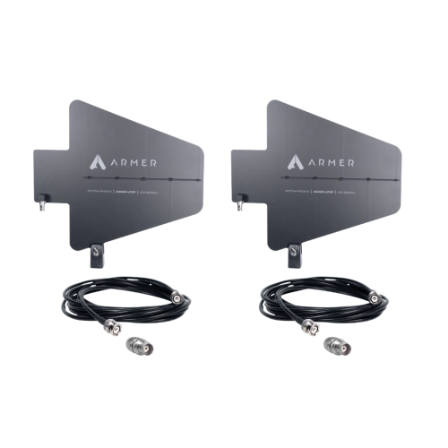 Kit Profissional com 2 Antenas Direcionais + 2 Cabos BNC 5m para Sistemas Sem Fio + Conector Adaptador TNC/BNC - Armer Kit Profissional com 2 Antenas Direcionais + 2 Cabos BNC 5m para Sistemas Sem Fio + Conector Adaptador TNC/BNC - Armer