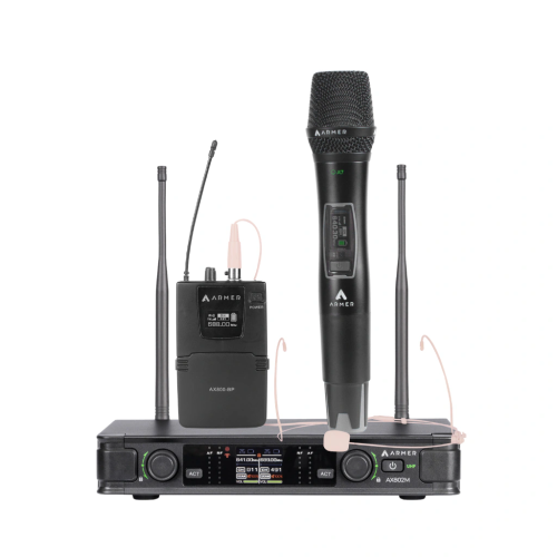 Microfone sem Fio Profissional Bastao + Headset Armer AX802M HB Microfone sem Fio Profissional Bastao + Headset Armer AX802M HB