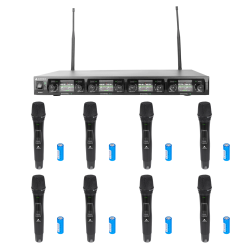 Kit Receptor Ax Octa G2 Com 8 Microfones Sem Fio Profissional Bastão - ARMER Kit Receptor Ax Octa G2 Com 8 Microfones Sem Fio Profissional Bastão - ARMER