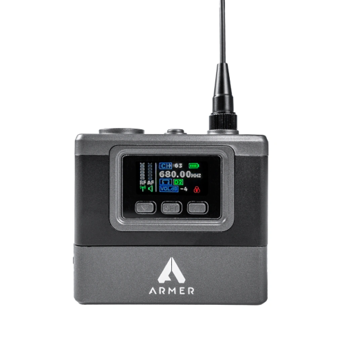Receptor Bodypack Adicional com Fone In Ear AX1000BP para Retorno de Palco Armer AX1000IEM Receptor Bodypack Adicional com Fone In Ear AX1000BP para Retorno de Palco Armer AX1000IEM
