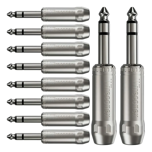 CONECTOR TRS STEREO P10 MACHO Wc 1133 - WIRECONEX CONECTOR TRS STEREO P10 MACHO Wc 1133 - WIRECONEX