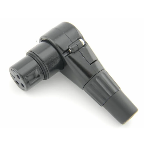 CONECTOR CANON XLR FEMEA 90 GRAUS PRETO