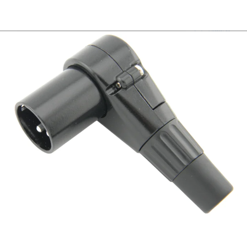 CONECTOR CANON XLR MACHO 90 GRAUS PRETO