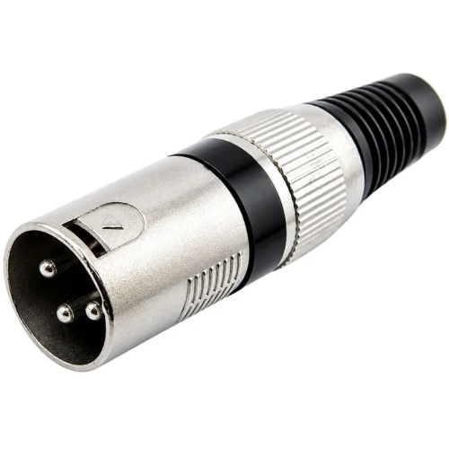 CONECTOR CANON XLR MACHO COM ANEL PRETO