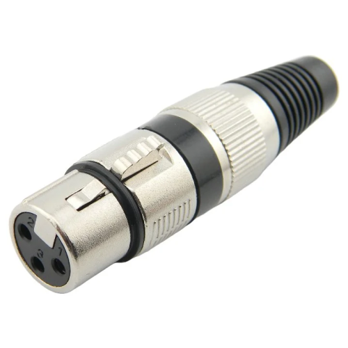 CONECTOR CANON XLR FEMEA COM ANEL PRETO