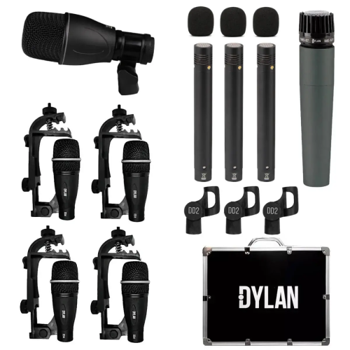 Kit com 9 microfones para Bateria Profissional DD-9 - DYLAN