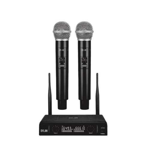 Microfone Duplo Sem Fio Profissional Uhf Dylan Dw-602 Promax Microfone Duplo Sem Fio Profissional Uhf Dylan Dw-602 Promax