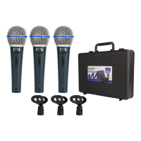 MICROFONE DINÂMICO DE METAL CHUMBO PROFISSIONAL C/CHAVE - KIT 3 PÇS - PRO BTM-58A MXT